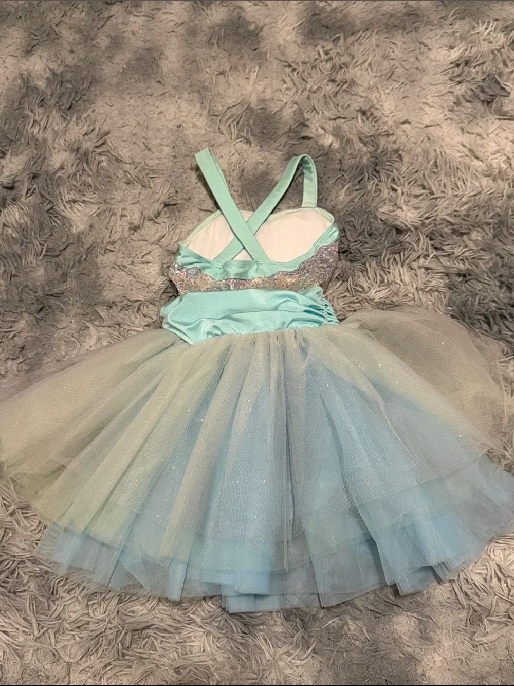 Revolution Aqua & Silver Sparkle Tulle Dance Costume